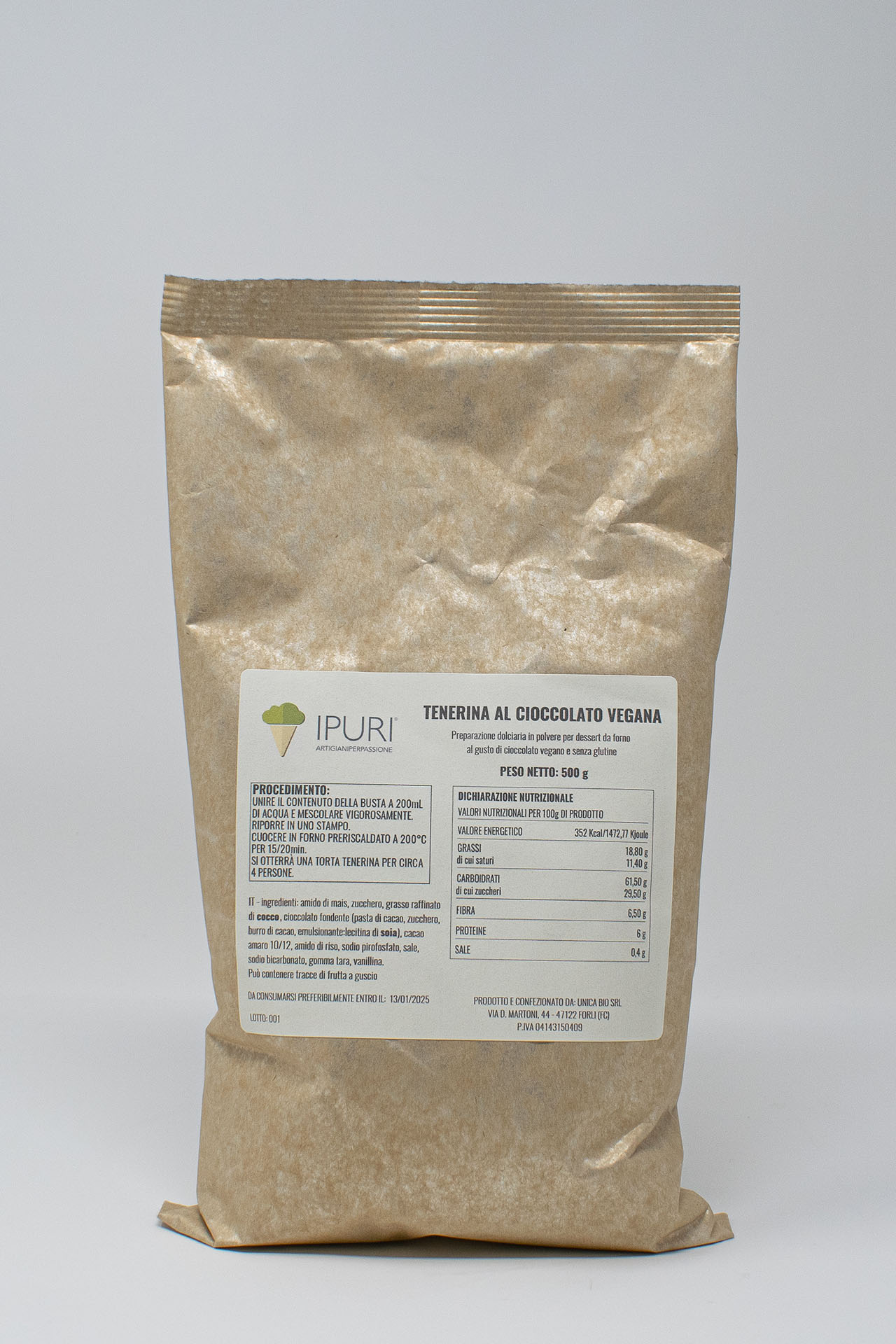 TENERINA AL CIOCCOLATO VEGANA SENZA GLUTINE 6 PZ